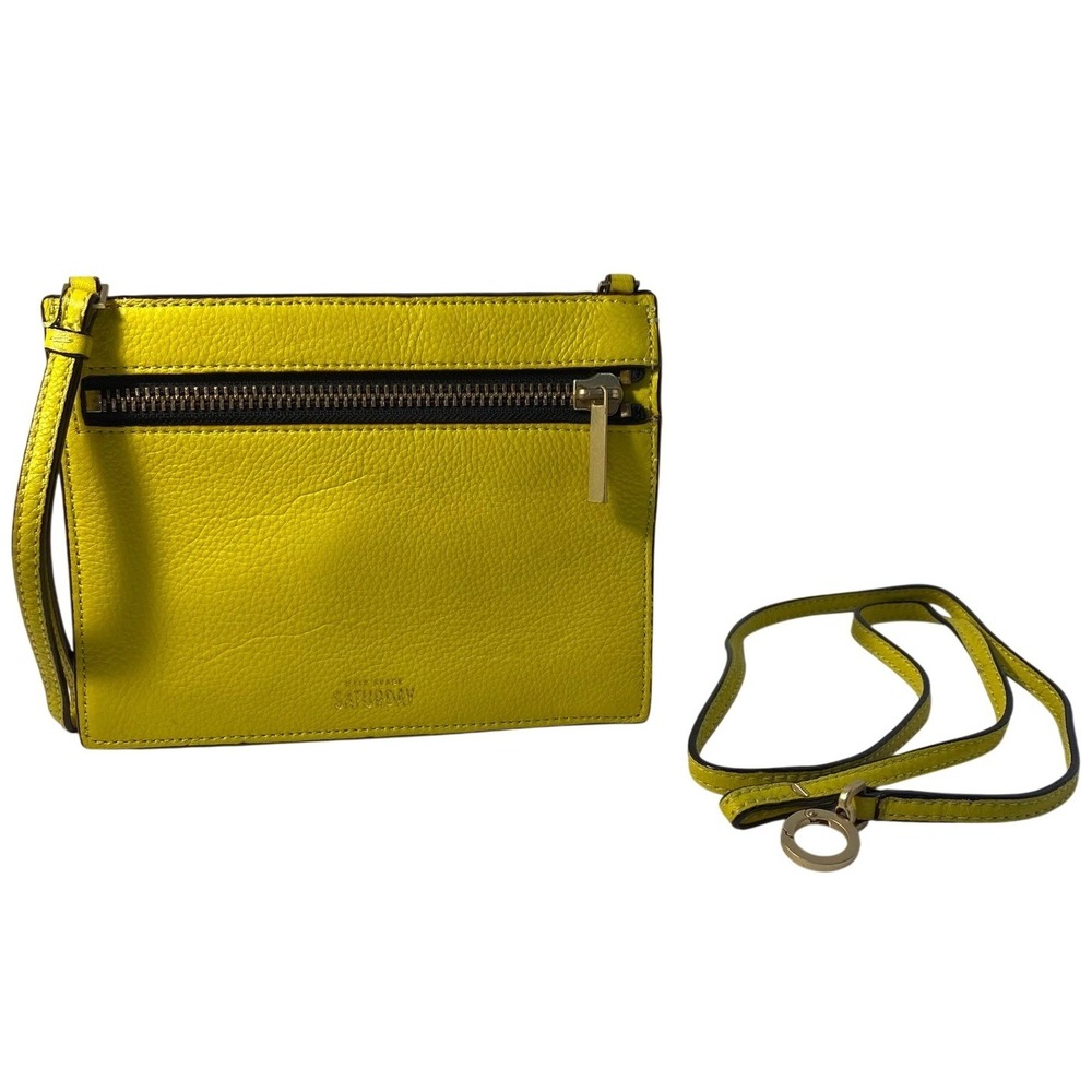Kate Spade Saturday Yellow Leather Crossbody Zip Pouch Vibrant Sunny Cheerful